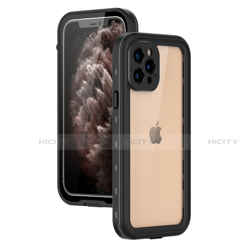 Custodia Impermeabile Silicone e Plastica Opaca Waterproof Cover 360 Gradi per Apple iPhone 12 Pro Nero