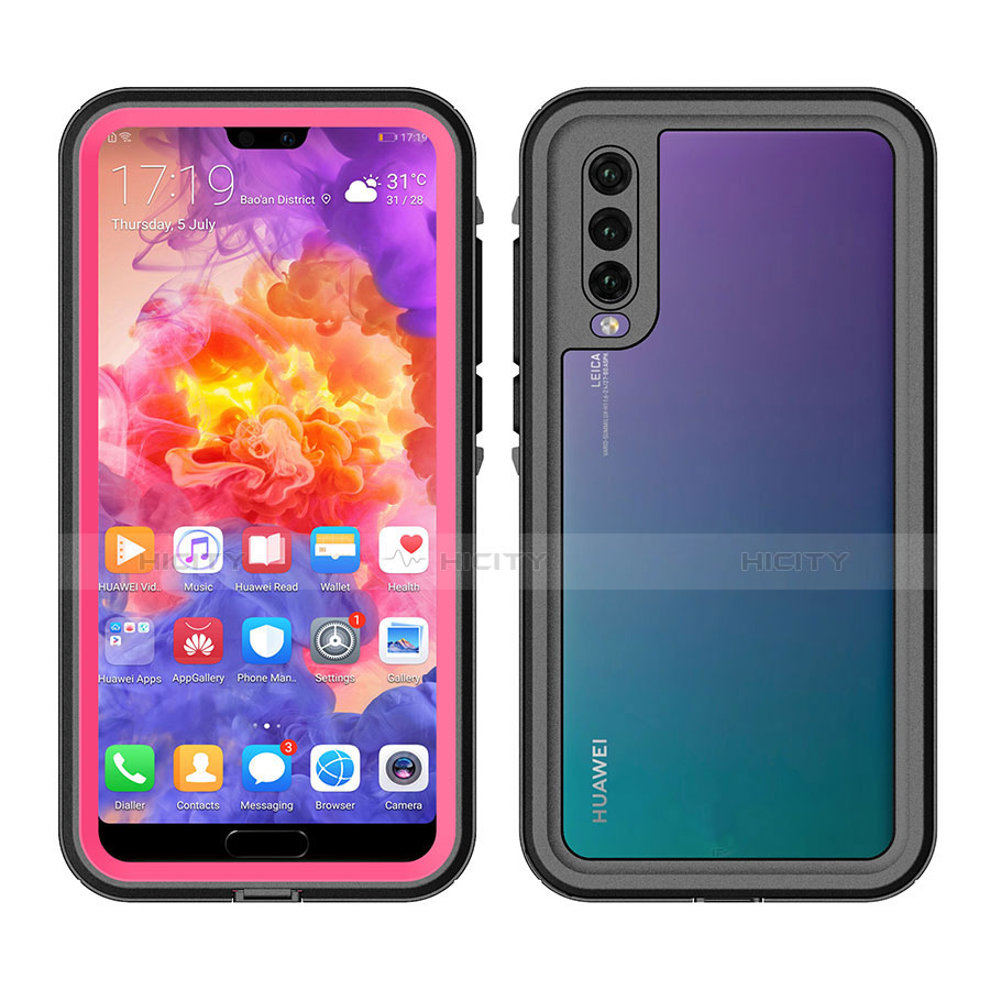 Custodia Impermeabile Silicone e Plastica Opaca Waterproof Cover 360 Gradi per Huawei P20 Pro