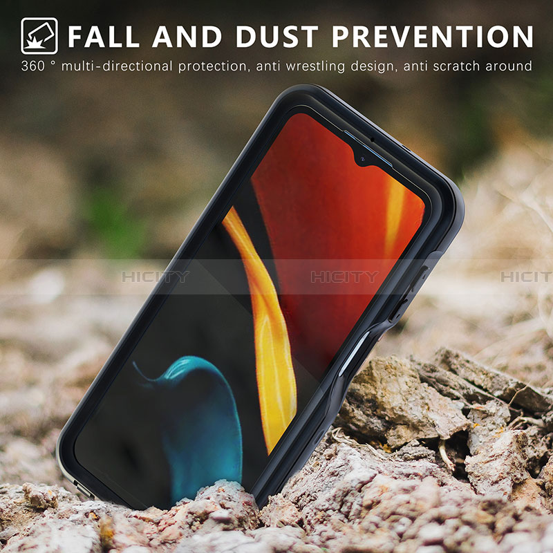 Custodia Impermeabile Silicone e Plastica Opaca Waterproof Cover 360 Gradi per Samsung Galaxy A13 4G Nero