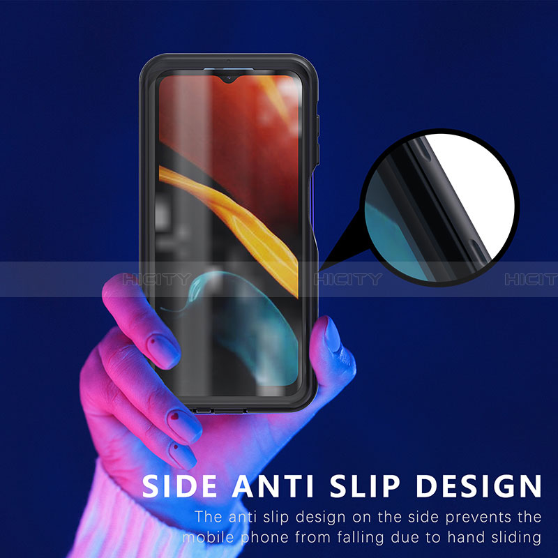 Custodia Impermeabile Silicone e Plastica Opaca Waterproof Cover 360 Gradi per Samsung Galaxy A13 4G Nero