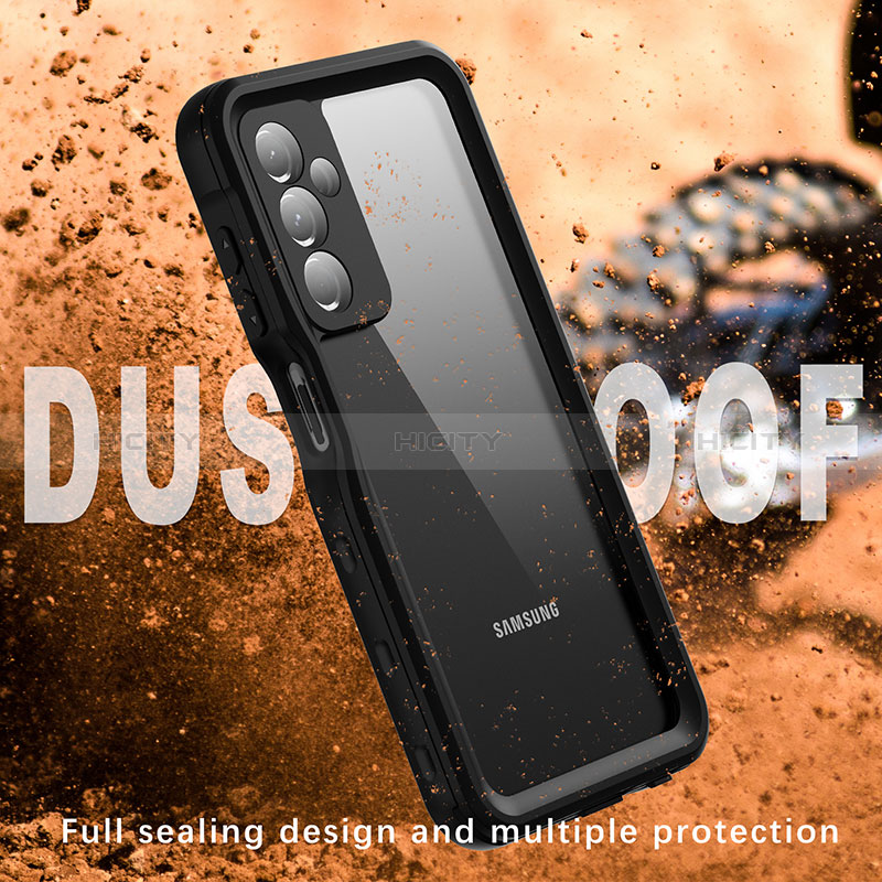 Custodia Impermeabile Silicone e Plastica Opaca Waterproof Cover 360 Gradi per Samsung Galaxy A24 4G Nero