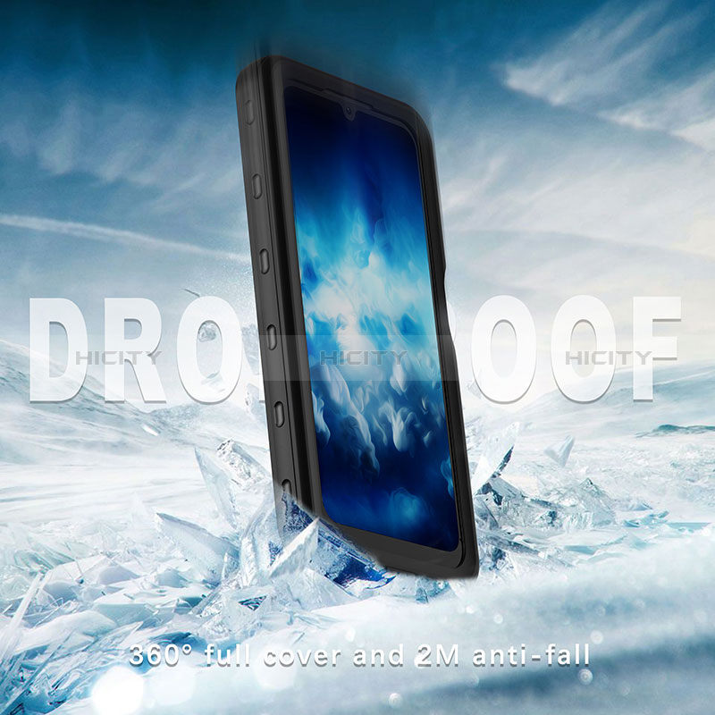 Custodia Impermeabile Silicone e Plastica Opaca Waterproof Cover 360 Gradi per Samsung Galaxy A24 4G Nero