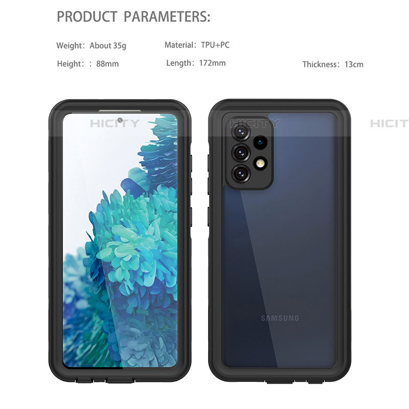 Custodia Impermeabile Silicone e Plastica Opaca Waterproof Cover 360 Gradi per Samsung Galaxy A52 4G