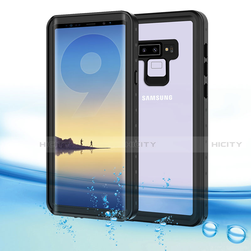 Custodia Impermeabile Silicone e Plastica Opaca Waterproof Cover 360 Gradi per Samsung Galaxy Note 9 Nero