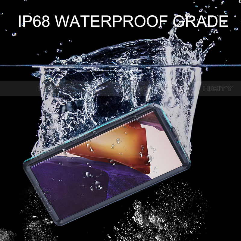 Custodia Impermeabile Silicone e Plastica Opaca Waterproof Cover 360 Gradi per Samsung Galaxy S22 Ultra 5G