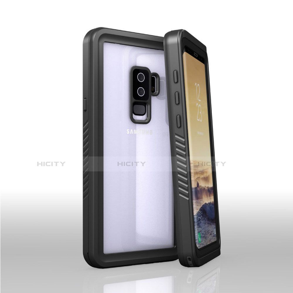 Custodia Impermeabile Silicone e Plastica Opaca Waterproof Cover 360 Gradi per Samsung Galaxy S9 Plus Nero