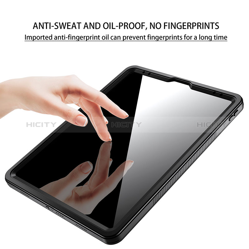 Custodia Impermeabile Silicone e Plastica Opaca Waterproof Cover 360 Gradi W01 per Apple iPad Pro 12.9 (2021) Nero