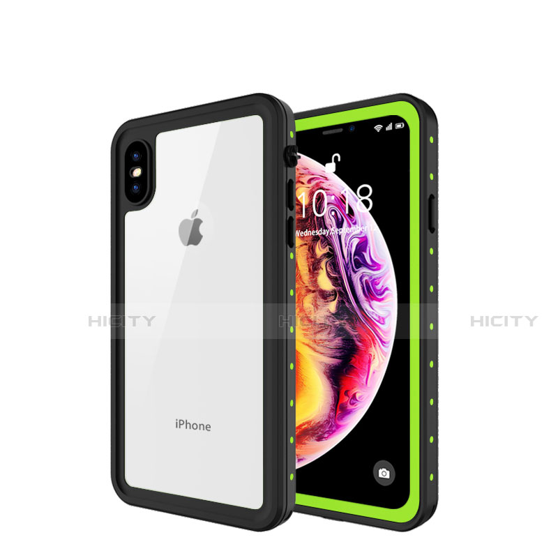 Custodia Impermeabile Silicone e Plastica Opaca Waterproof Cover 360 Gradi W01 per Apple iPhone Xs