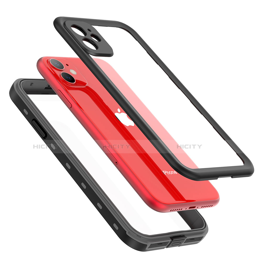 Custodia Impermeabile Silicone e Plastica Opaca Waterproof Cover 360 Gradi W03 per Apple iPhone 11