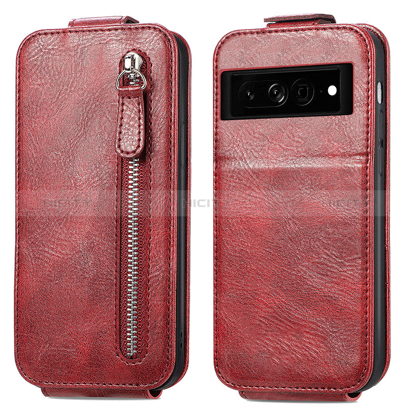 Custodia In Pelle Flip per Google Pixel 7a 5G Rosso