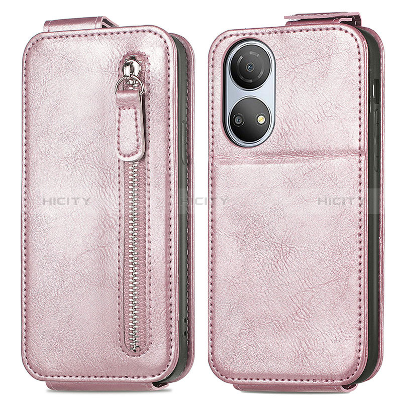 Custodia In Pelle Flip per Huawei Honor X7 Oro Rosa