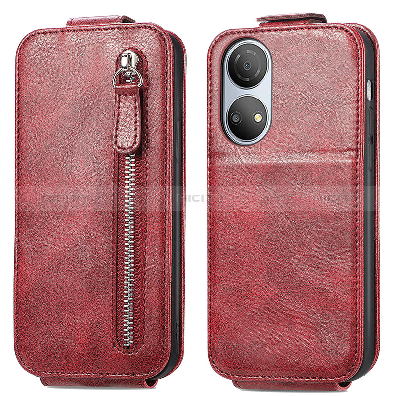 Custodia In Pelle Flip per Huawei Honor X7 Rosso