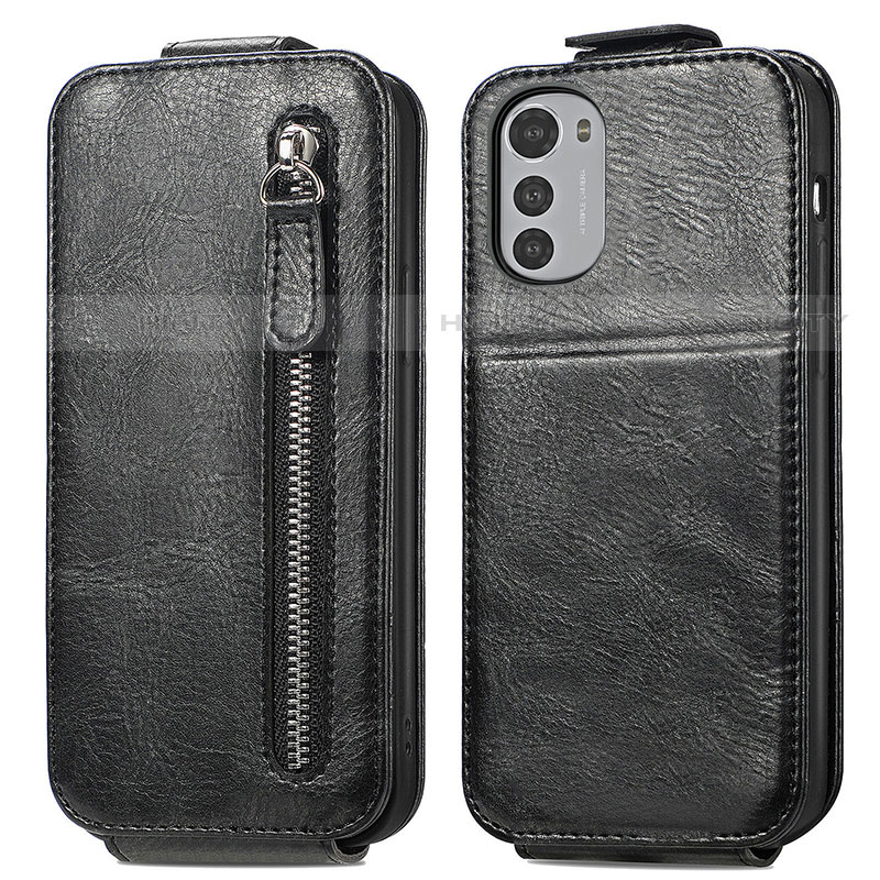 Custodia In Pelle Flip per Motorola Moto E32s Nero