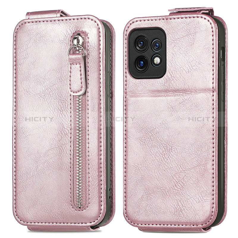 Custodia In Pelle Flip per Motorola Moto Edge Plus (2023) 5G Oro Rosa