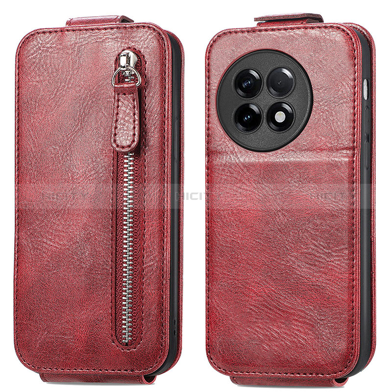 Custodia In Pelle Flip per OnePlus Ace 2 Pro 5G Rosso