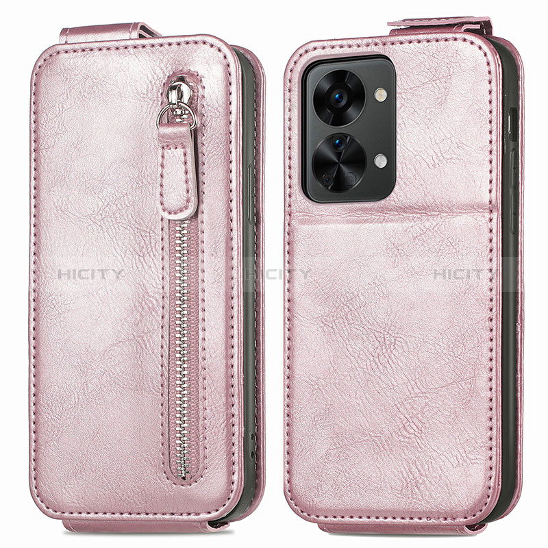 Custodia In Pelle Flip per OnePlus Nord 2T 5G Oro Rosa