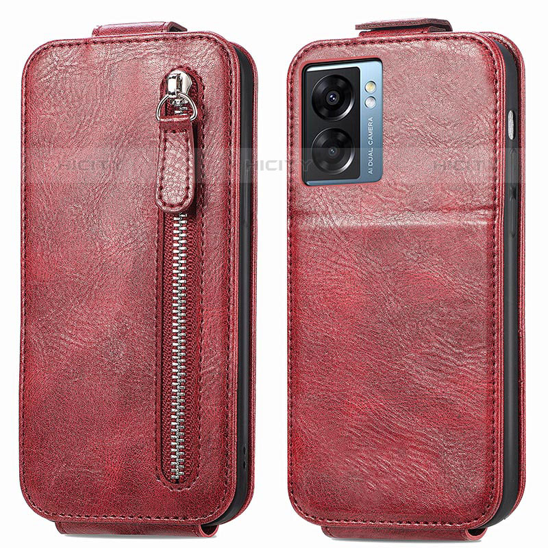 Custodia In Pelle Flip per OnePlus Nord N300 5G Rosso