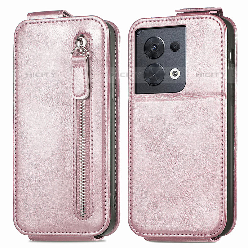 Custodia In Pelle Flip per Oppo Reno9 Pro 5G Oro Rosa