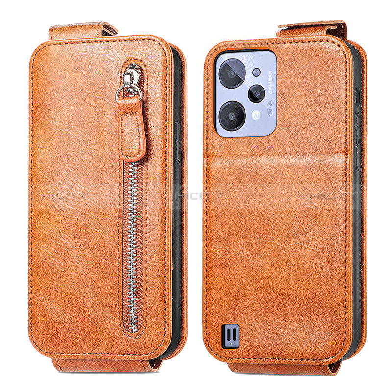 Custodia In Pelle Flip per Realme C31 Marrone