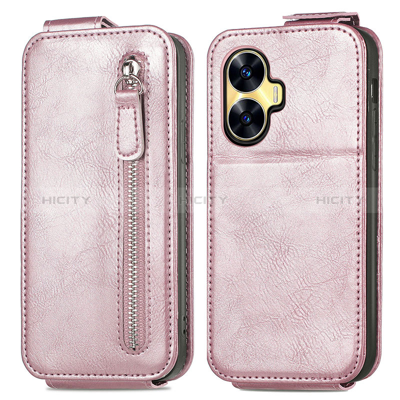 Custodia In Pelle Flip per Realme Narzo N55 Oro Rosa