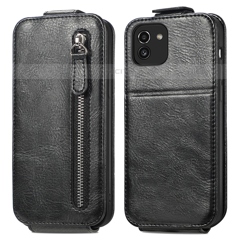 Custodia In Pelle Flip per Samsung Galaxy A03 Nero