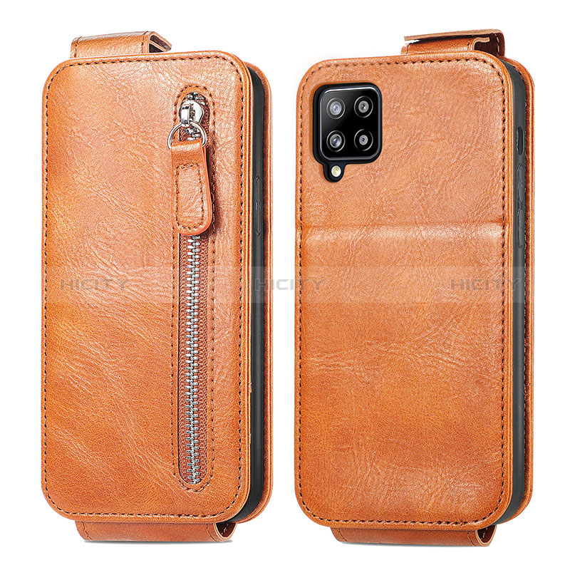 Custodia In Pelle Flip per Samsung Galaxy A42 5G Marrone