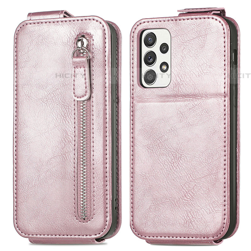 Custodia In Pelle Flip per Samsung Galaxy A52 4G Oro Rosa