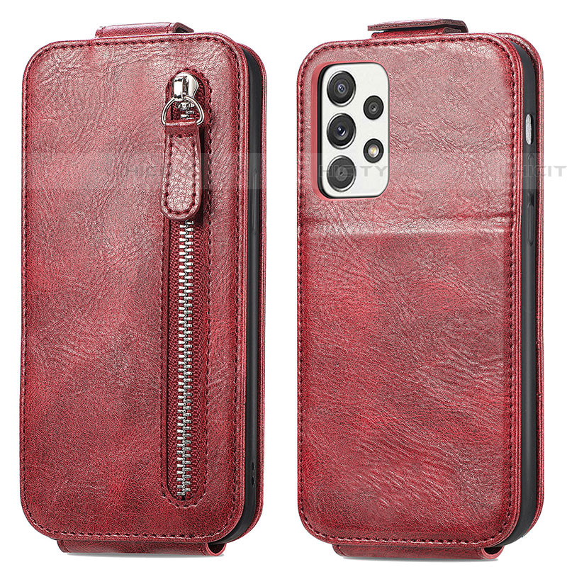 Custodia In Pelle Flip per Samsung Galaxy A52 5G Rosso