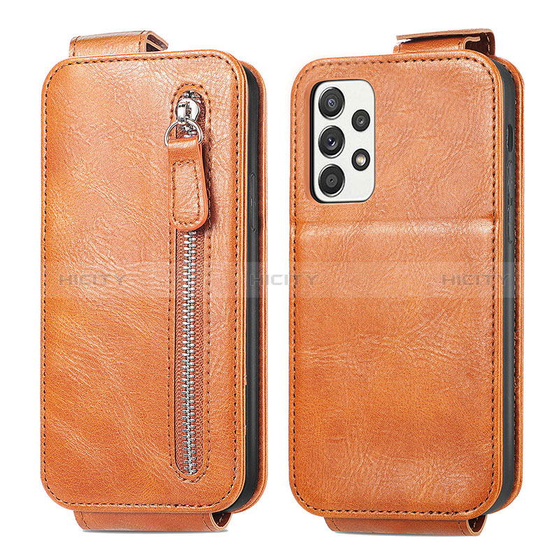 Custodia In Pelle Flip per Samsung Galaxy A52s 5G Marrone