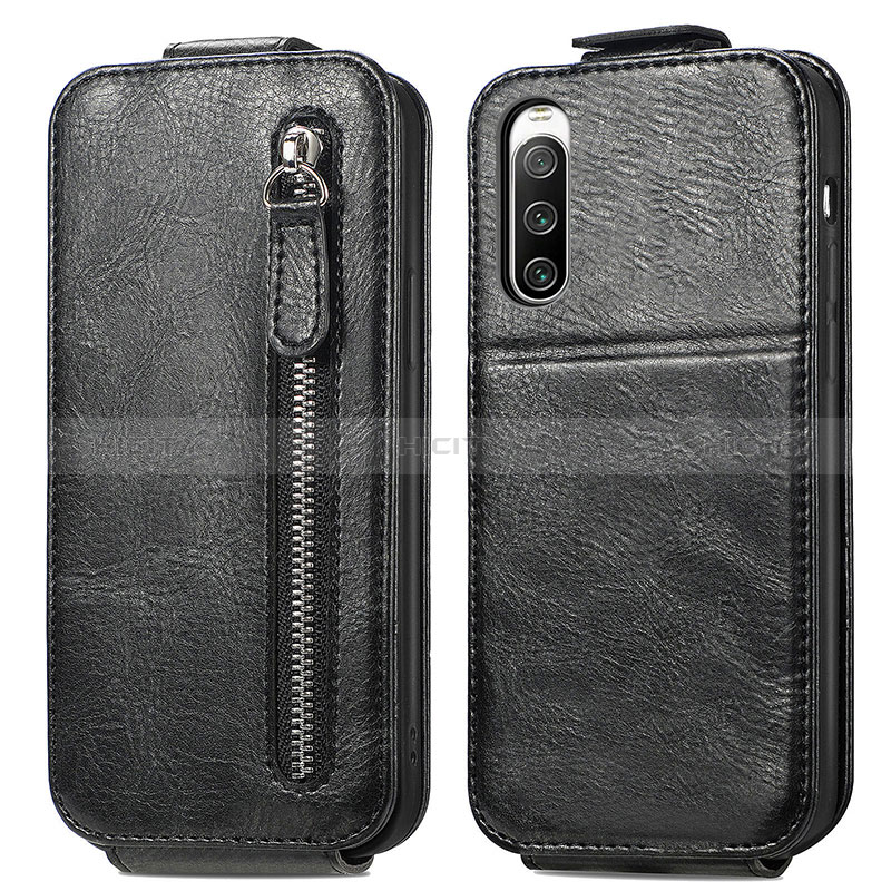 Custodia In Pelle Flip per Sony Xperia 10 V Nero