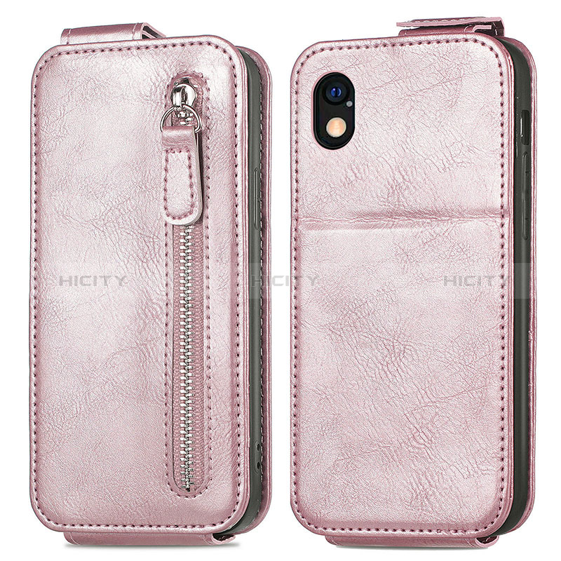 Custodia In Pelle Flip per Sony Xperia Ace III Oro Rosa