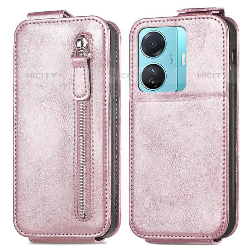 Custodia In Pelle Flip per Vivo iQOO Z6 Pro 5G Oro Rosa