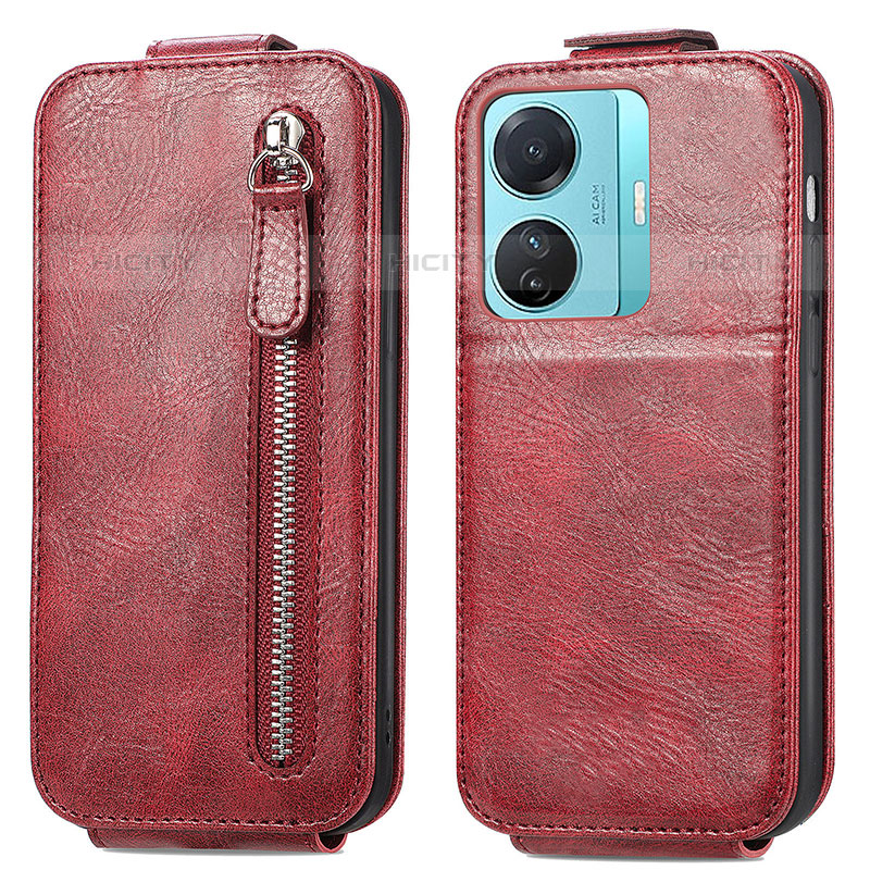 Custodia In Pelle Flip per Vivo iQOO Z6 Pro 5G Rosso