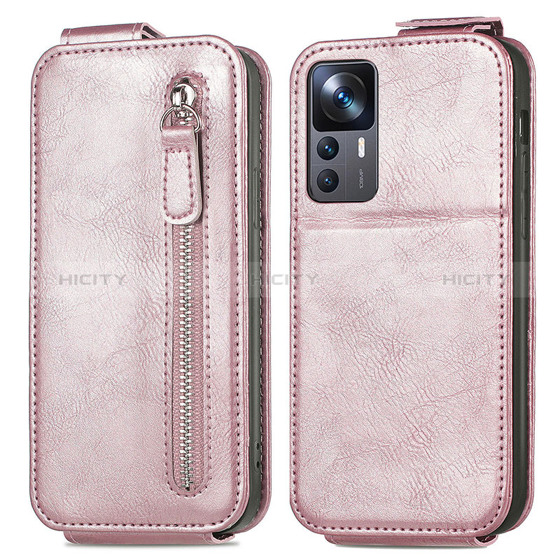 Custodia In Pelle Flip per Xiaomi Mi 12T Pro 5G Oro Rosa