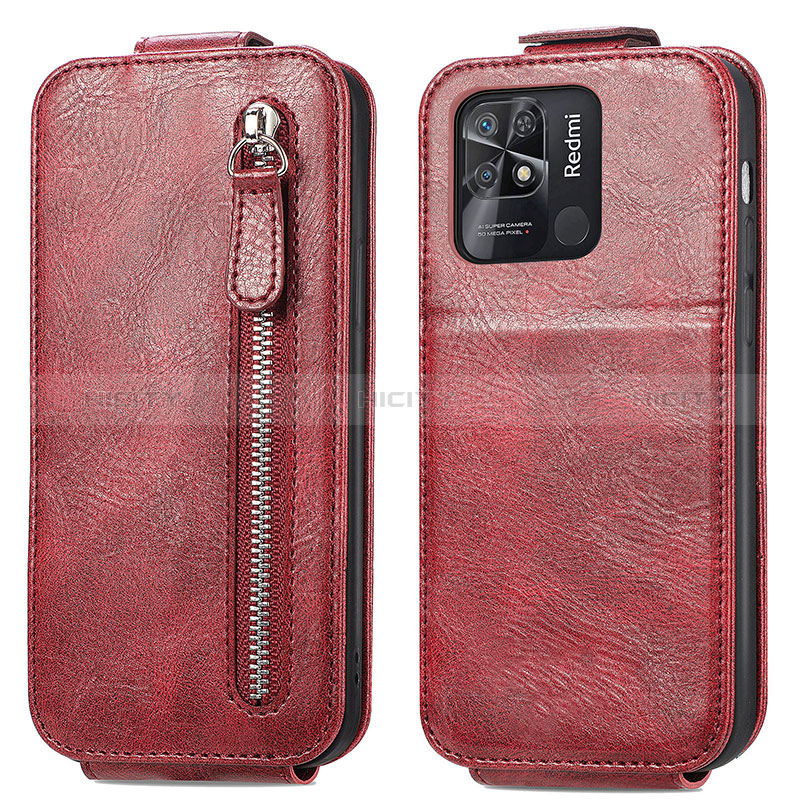 Custodia In Pelle Flip per Xiaomi Redmi 10C 4G Rosso