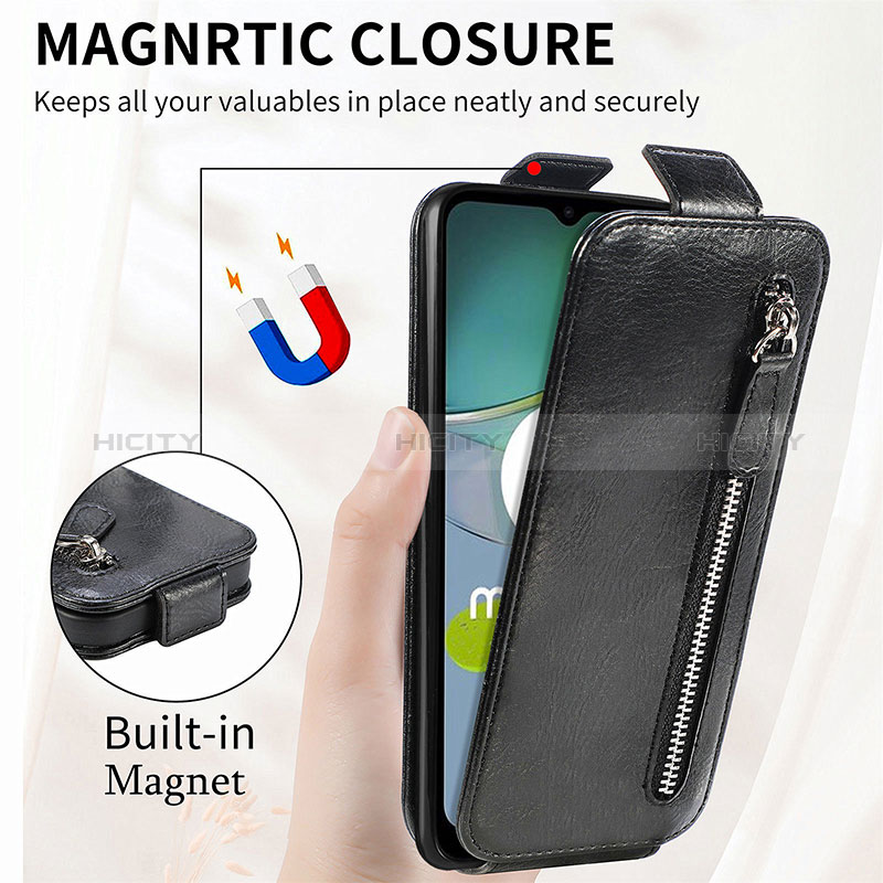 Custodia In Pelle Flip S01D per Motorola Moto E13