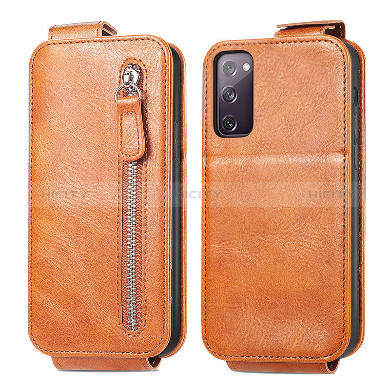 Custodia In Pelle Flip S01D per Samsung Galaxy S20 FE (2022) 5G Marrone