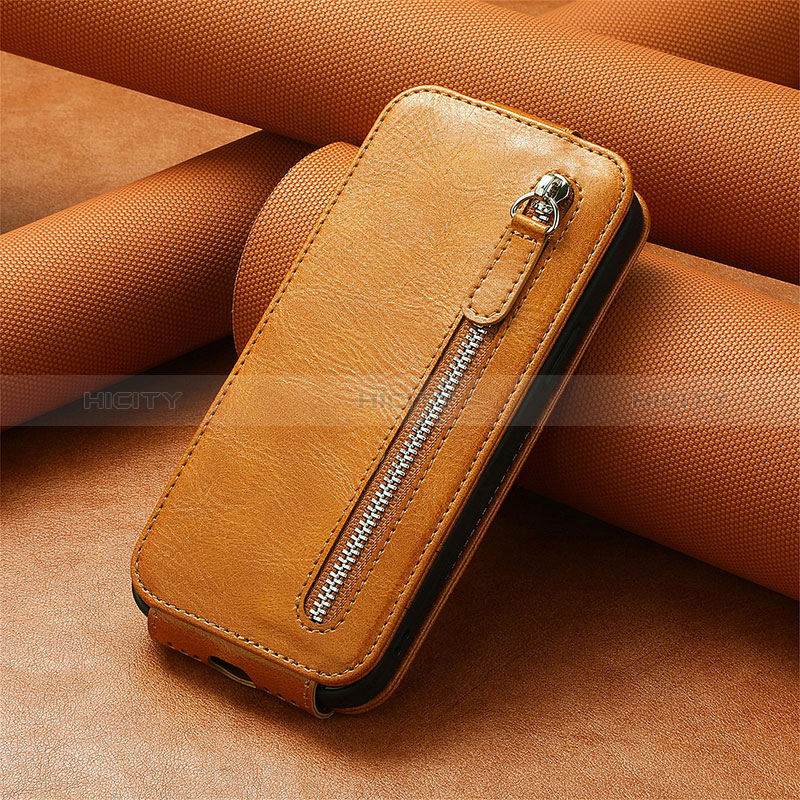 Custodia In Pelle Flip S01D per Samsung Galaxy S24 5G Marrone