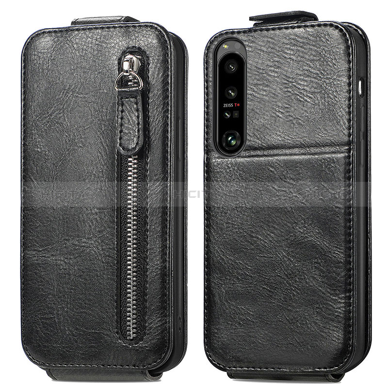 Custodia In Pelle Flip S01D per Sony Xperia 1 IV Nero