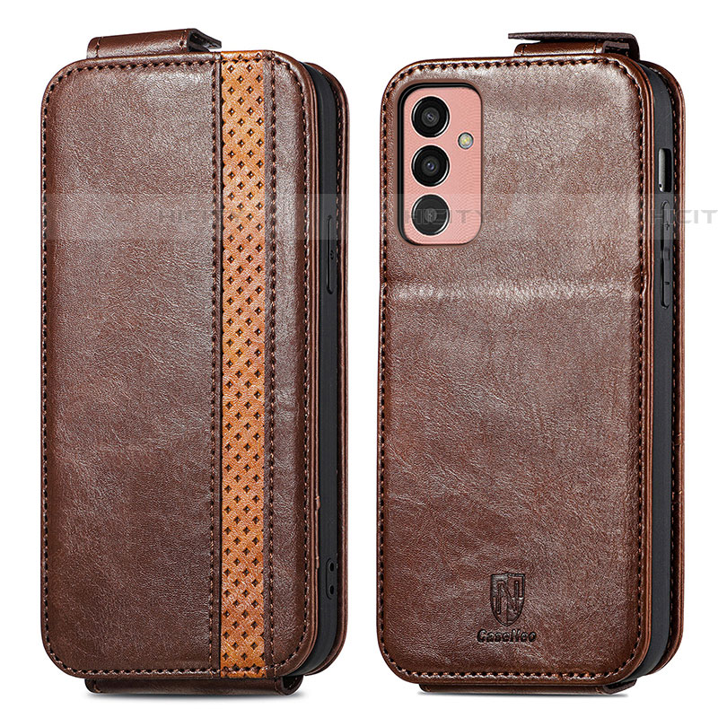 Custodia In Pelle Flip S02D per Samsung Galaxy M13 4G Marrone