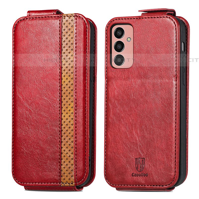 Custodia In Pelle Flip S02D per Samsung Galaxy M13 4G Rosso