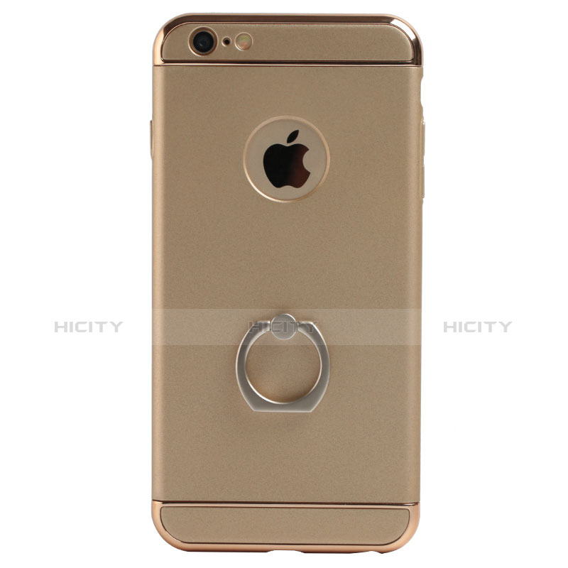 Custodia Lusso Alluminio con Anello Supporto per Apple iPhone 6 Plus Oro