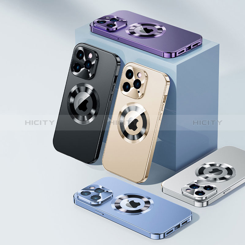 Custodia Lusso Alluminio Cover 360 Gradi con Mag-Safe Magnetic P01 per Apple iPhone 15 Pro Max