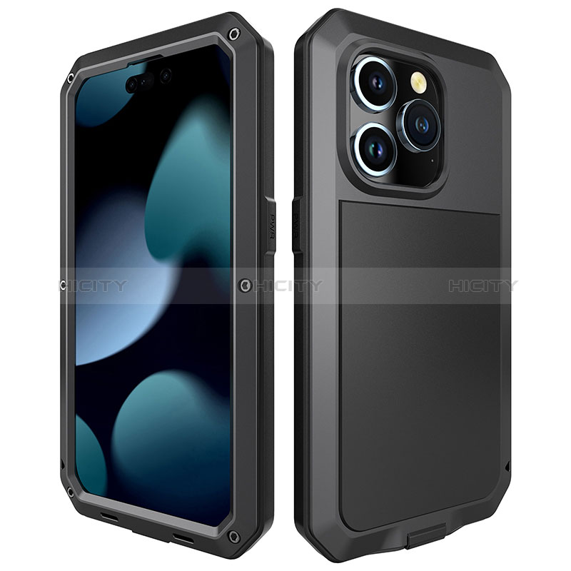 Custodia Lusso Alluminio Cover 360 Gradi HJ1 per Apple iPhone 13 Pro Max Nero