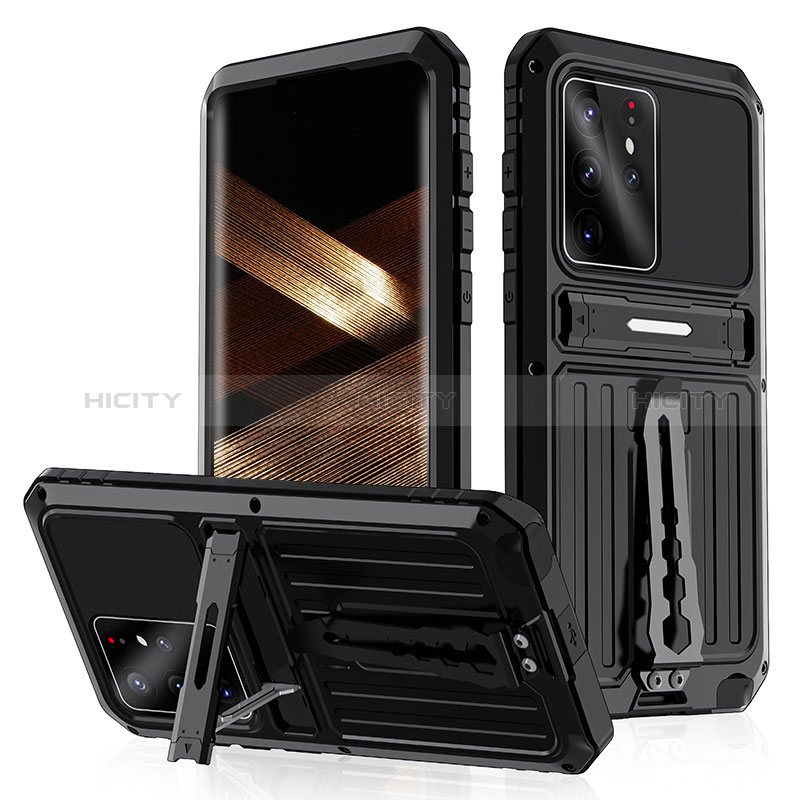 Custodia Lusso Alluminio Cover 360 Gradi LK2 per Samsung Galaxy S23 Ultra 5G Nero