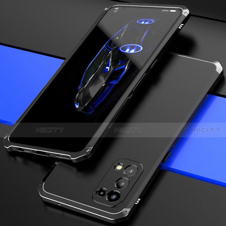 Custodia Lusso Alluminio Cover 360 Gradi M01 per Oppo Find X3 Lite 5G Nero