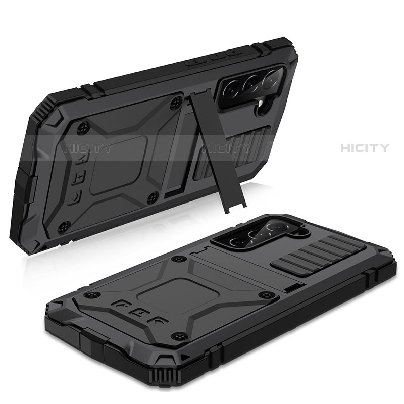 Custodia Lusso Alluminio Cover 360 Gradi M01 per Samsung Galaxy S21 5G Nero