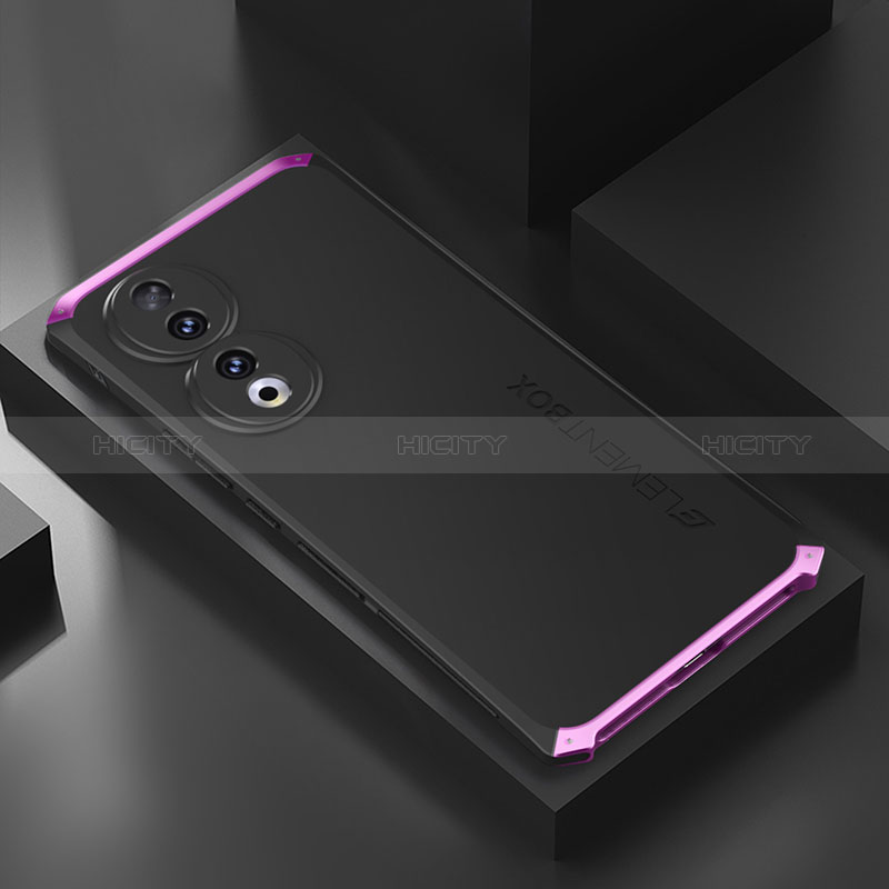 Custodia Lusso Alluminio Cover 360 Gradi P01 per Huawei Honor 90 5G Viola