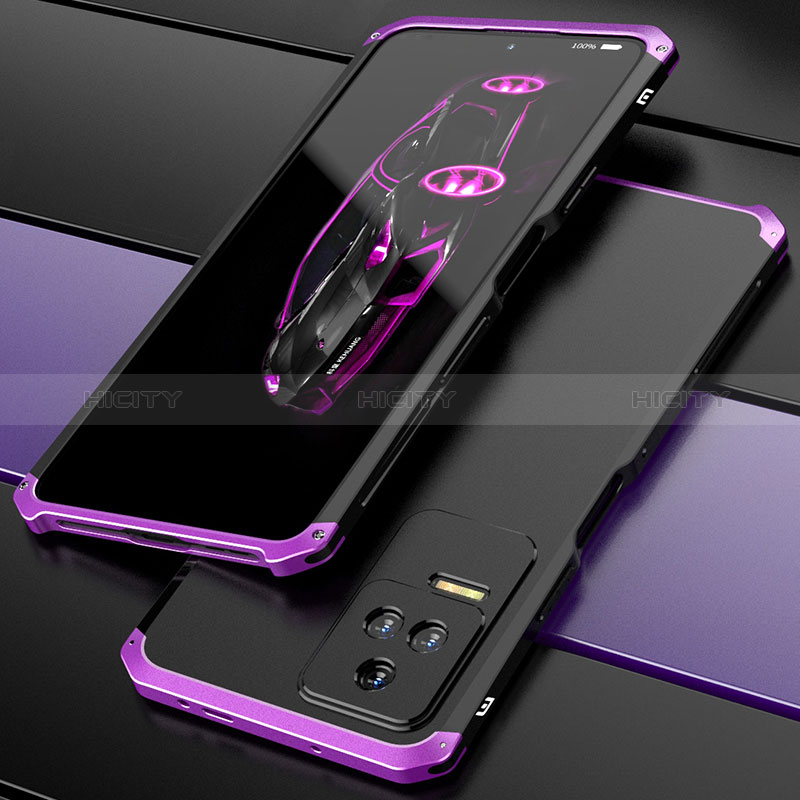 Custodia Lusso Alluminio Cover 360 Gradi P02 per Xiaomi Redmi K50 5G Viola