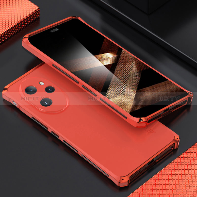 Custodia Lusso Alluminio Cover 360 Gradi per Huawei Honor 100 Pro 5G Rosso